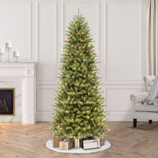 9ft. PreLit Slim Fraser Fir Artificial Christmas Tree, Clear Lights 9ft Christmas Tree Pre Lit